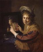 REMBRANDT Harmenszoon van Rijn Girl at a Mirror Spain oil painting artist